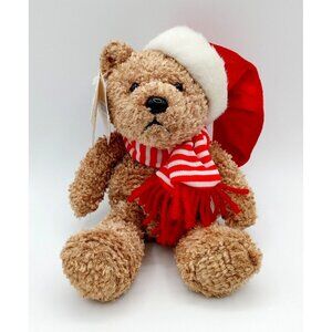 Sears Exclusive Kringle Plush Stuffed Brown Bear Santa Hat Scarf Vintage NEW